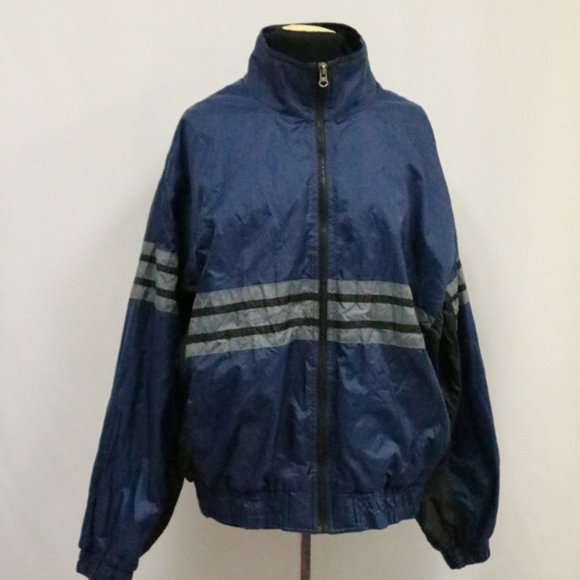 Vintage Other - PROACTIVE 90s Navy Striped Zip Up Windbreaker VTG